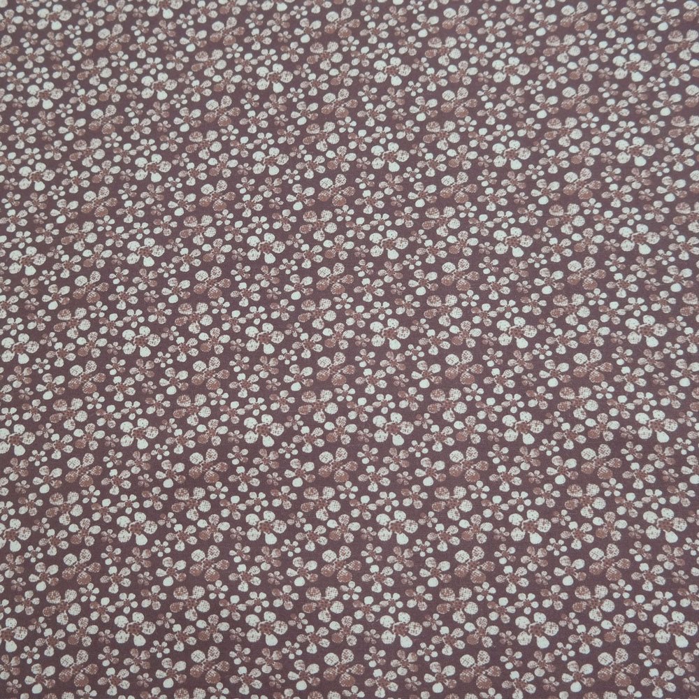 Linen Rayon Fabric Flower Print 7356 7357 - The Linen Lab - BROWN 7356