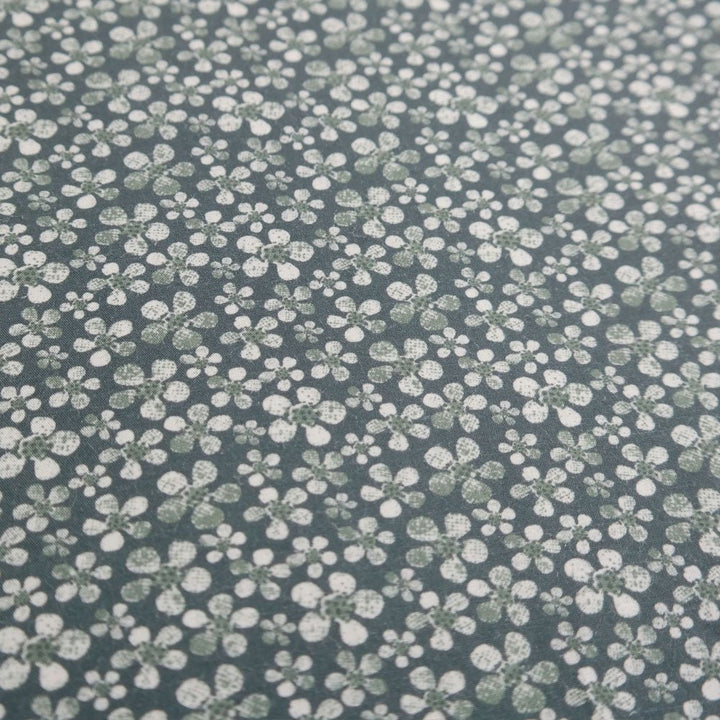 Linen Rayon Fabric Flower Print 7356 7357 - The Linen Lab - GREEN 7357