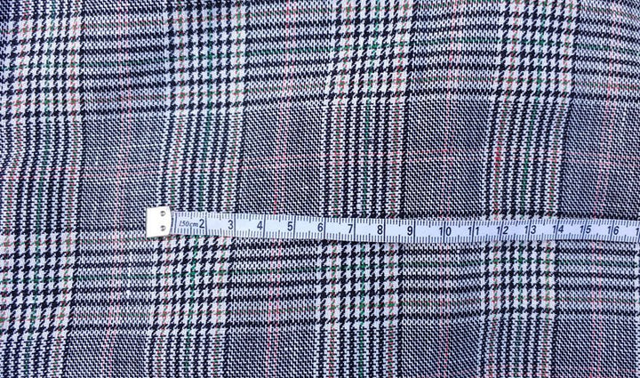Linen Rayon Multi Glen Plaid Fabric (6658) - The Linen Lab - Glen Plaid