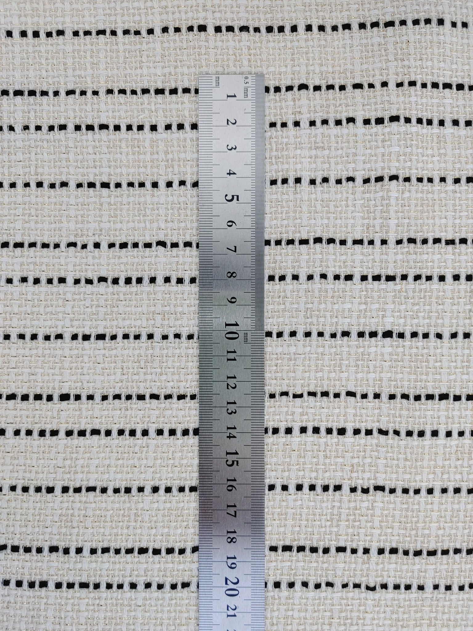 Linen Rayon Natural Hue Tweed Stripe with Metallic Lurex Yarn 3175 - The Linen Lab - Natural