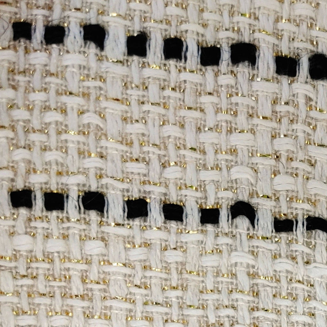 Linen Rayon Natural Hue Tweed Stripe with Metallic Lurex Yarn 3175 - The Linen Lab - Natural