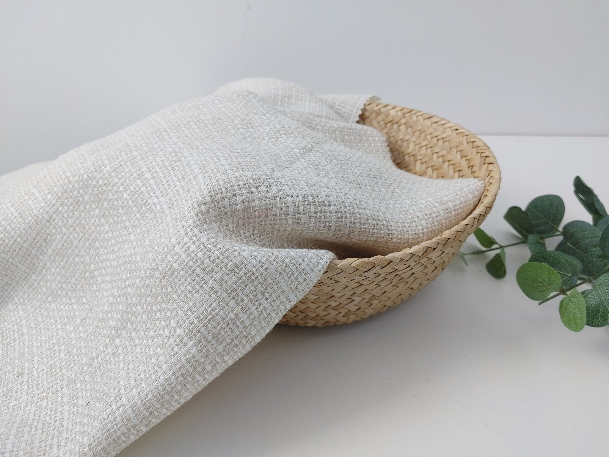 Linen Rayon Natural Tweed Fabric 306 - The Linen Lab - Natural