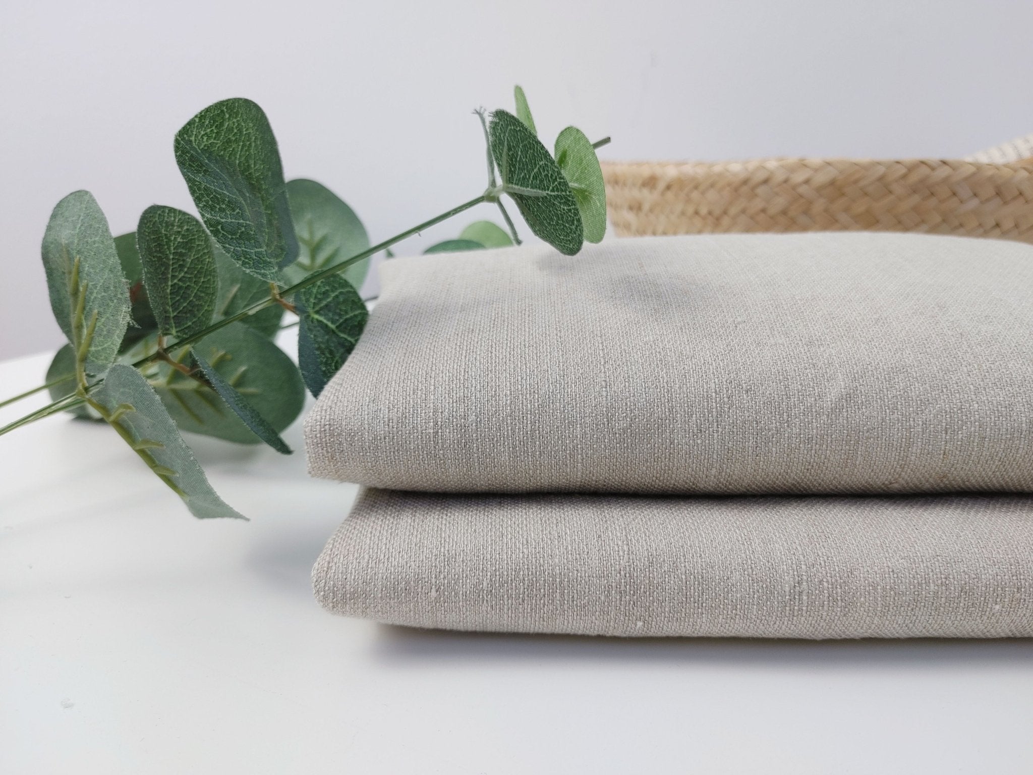 Linen Rayon PU Stretch Dobby Weave Fabric 6643 6644 - The Linen Lab - Natural
