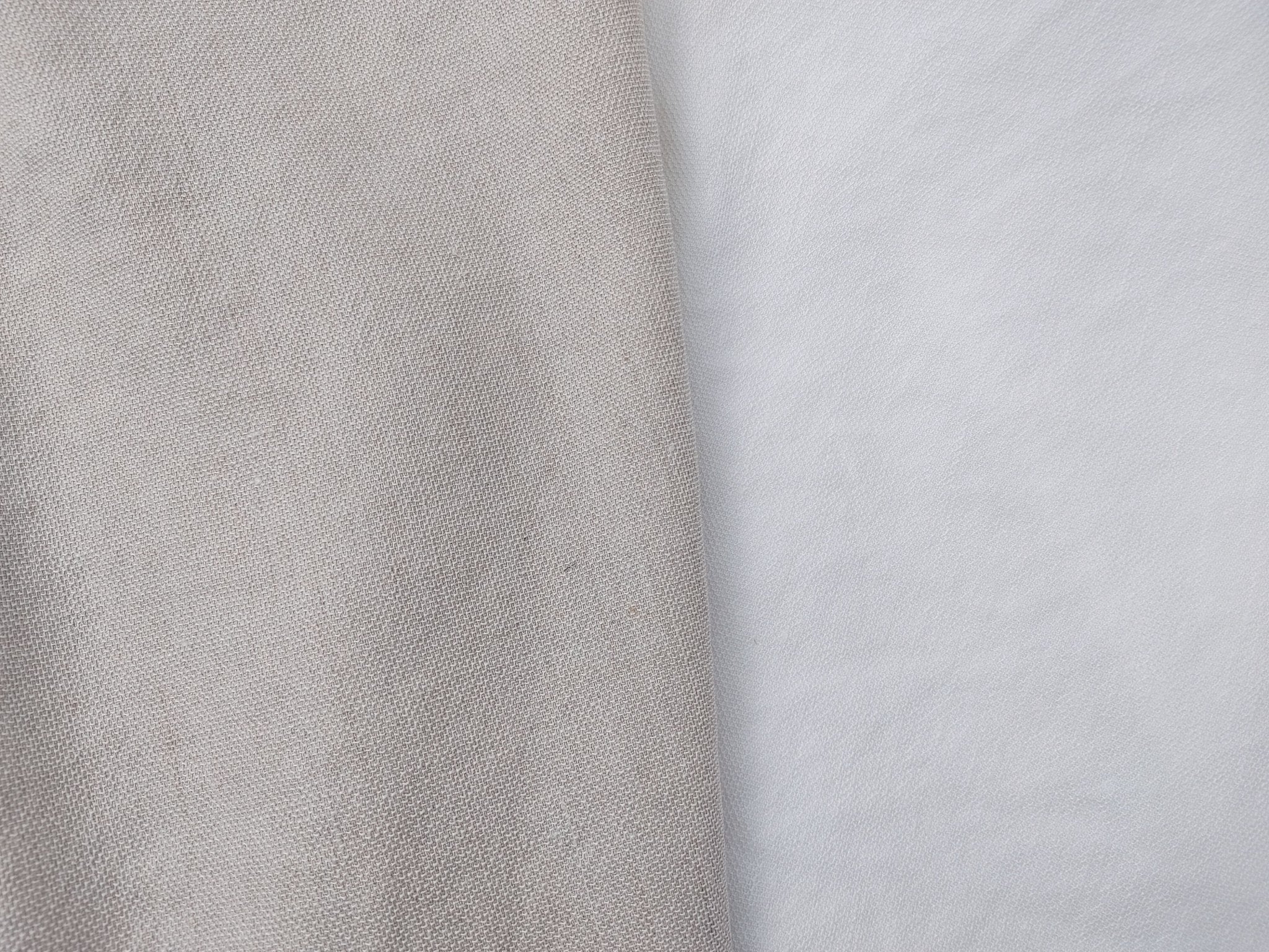 Linen Rayon PU Stretch Dobby Weave Fabric 6643 6644 - The Linen Lab - White