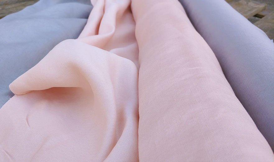 Linen Rayon Satin Fabric (2911 2696) - The Linen Lab - pink