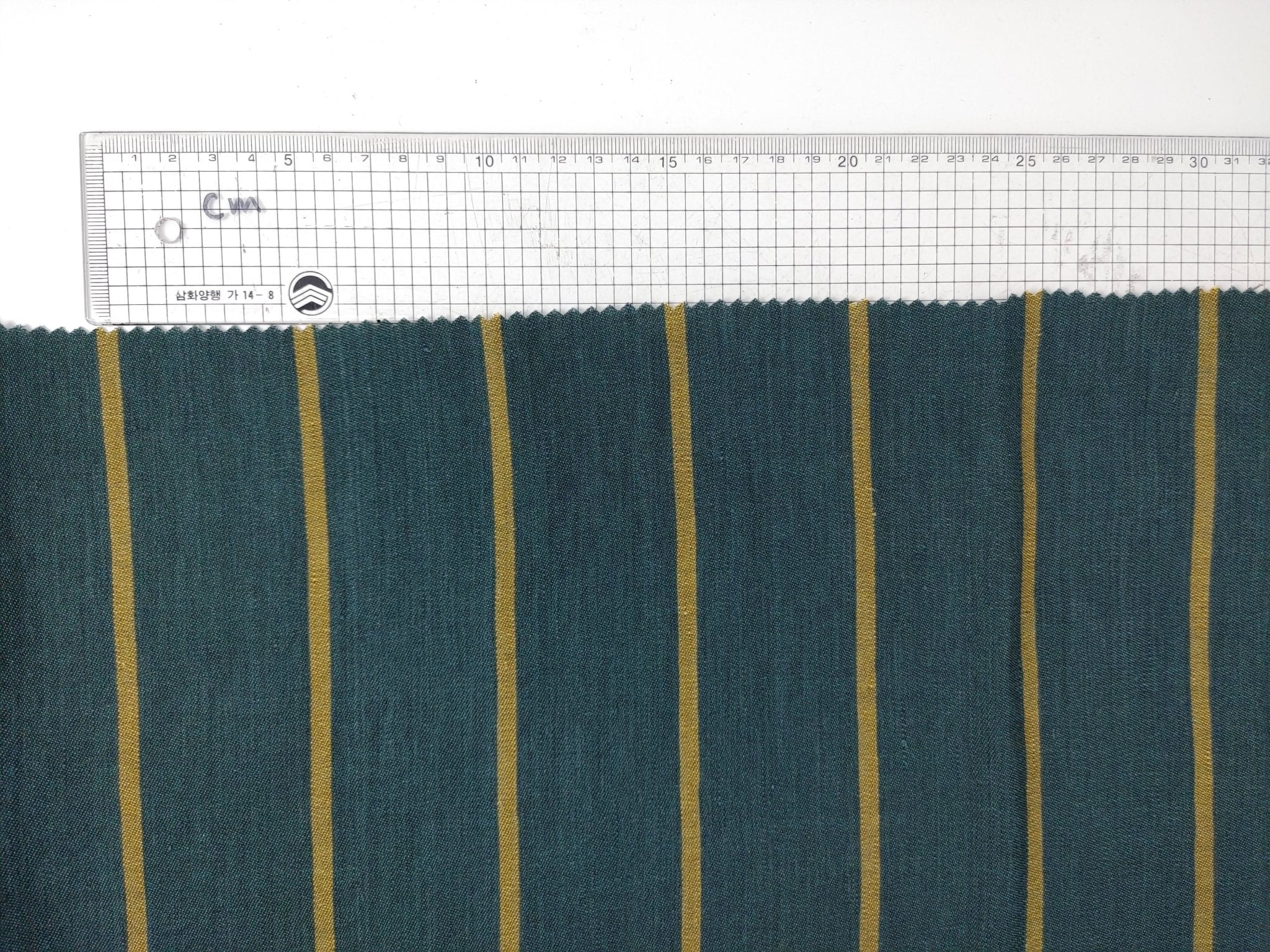 Linen Rayon Satin Stripe Fabric 6567 6568 - The Linen Lab - Green