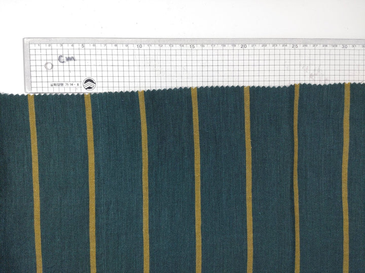 Linen Rayon Satin Stripe Fabric 6567 6568 - The Linen Lab - Green