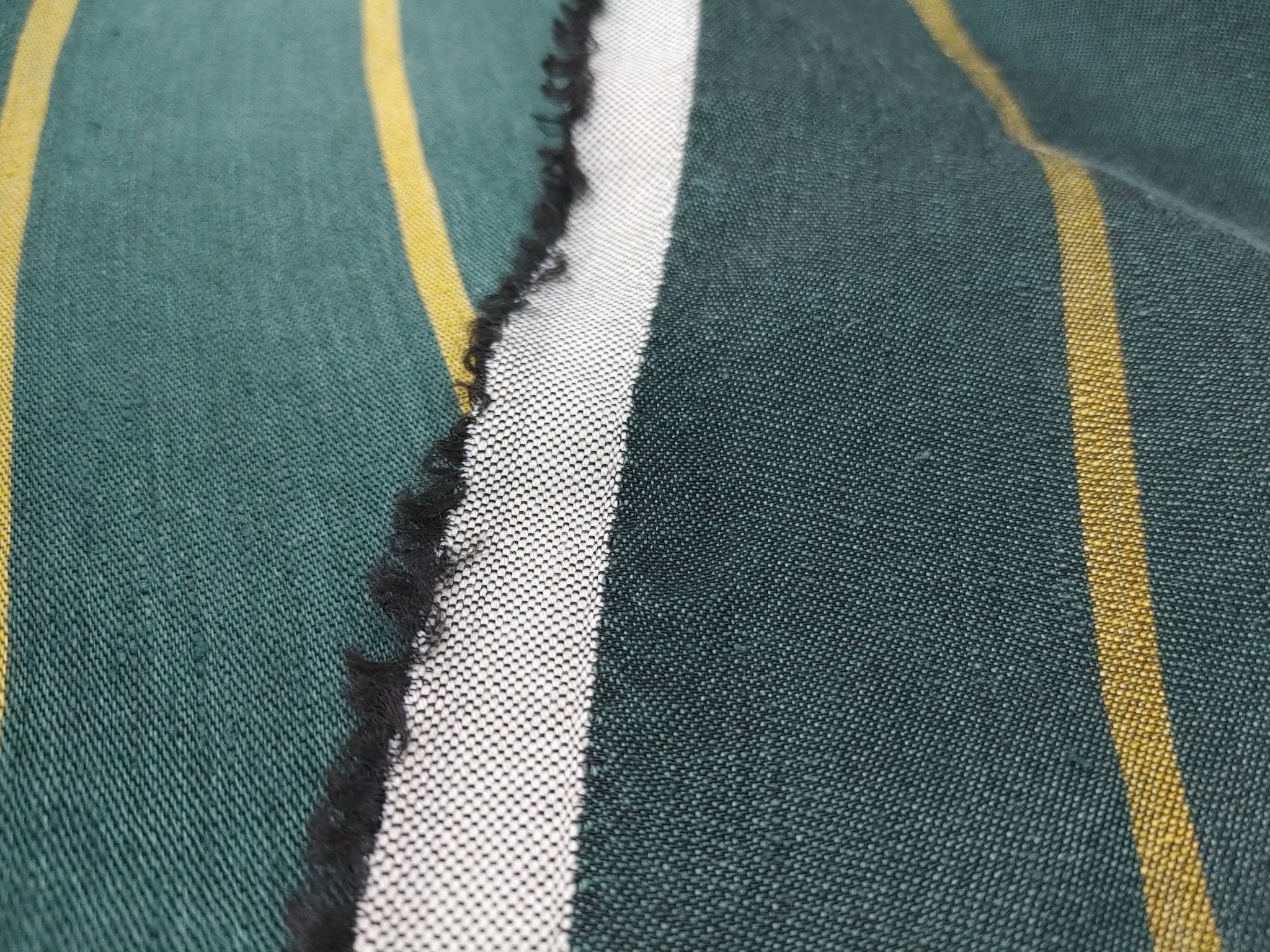 Linen Rayon Satin Stripe Fabric 6567 6568 - The Linen Lab - Green