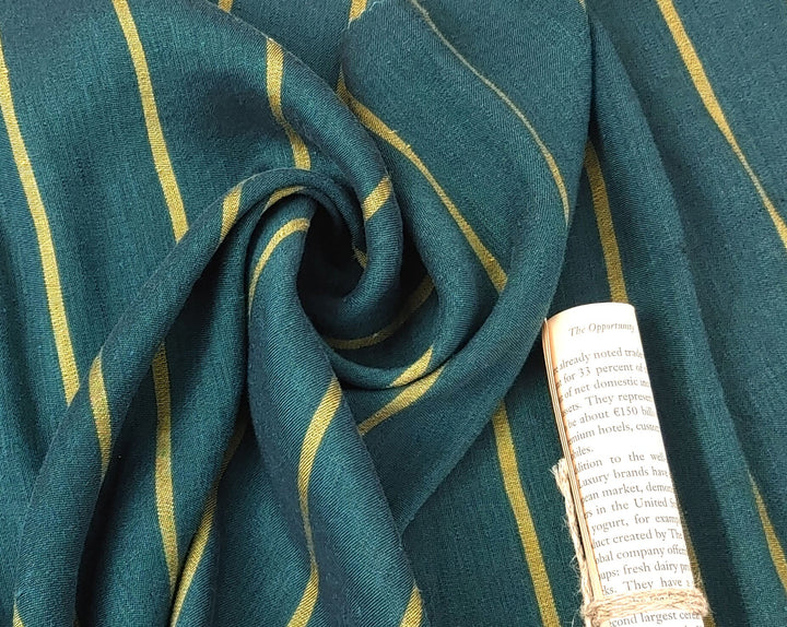 Linen Rayon Satin Stripe Fabric 6567 6568 - The Linen Lab - Navy