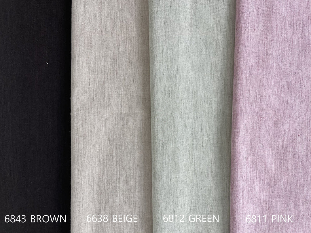 Linen Rayon Strech Melange Fabric 6638 6812 6811 6843 - The Linen Lab - BROWN 6843