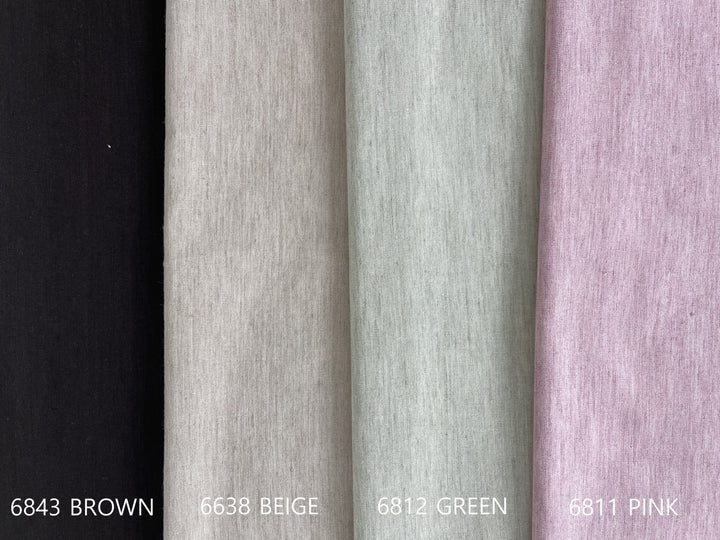 Linen Rayon Strech Melange Fabric 6638 6812 6811 6843 - The Linen Lab - BROWN 6843