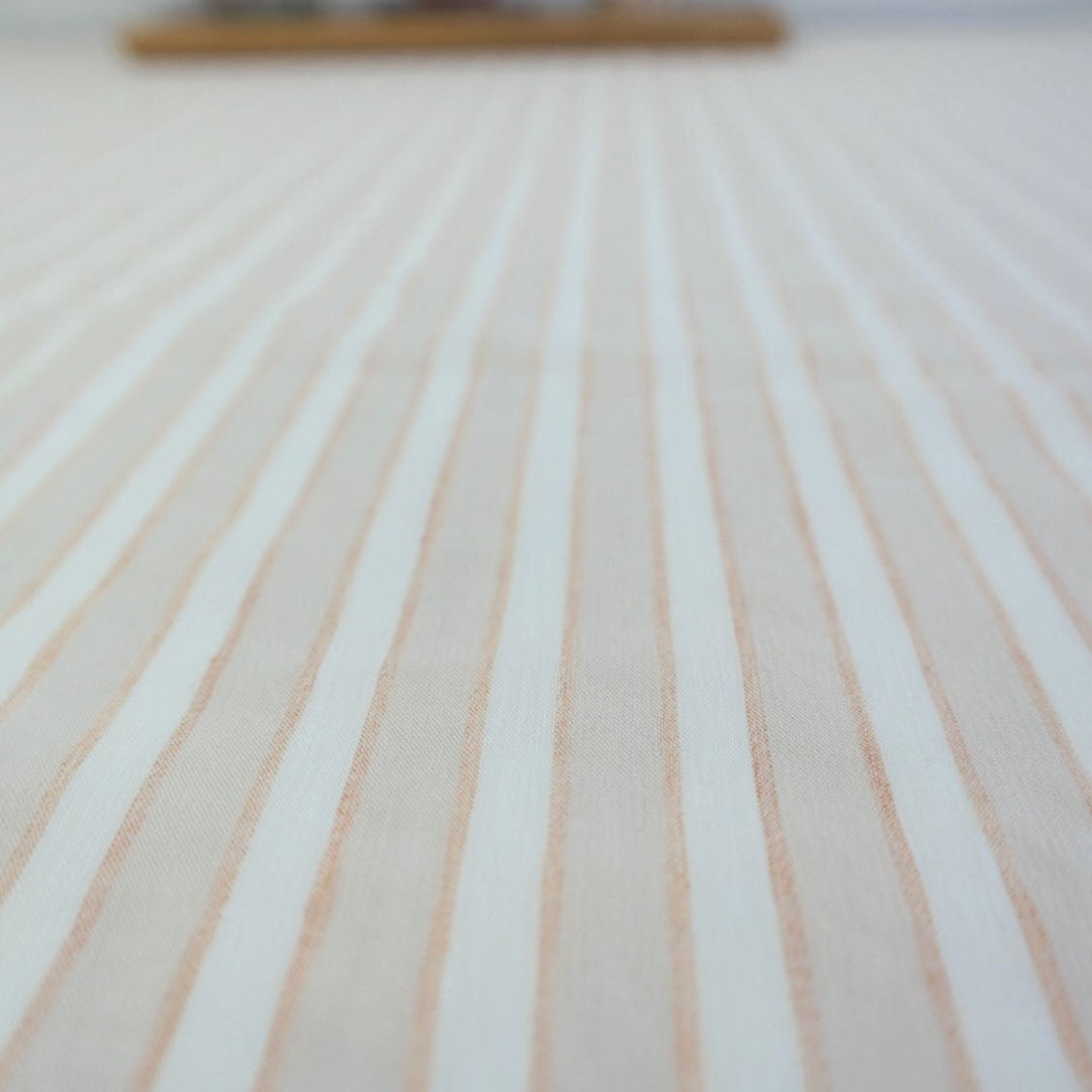 Linen Rayon Stretch Melange Stretch Fabric (6515) - The Linen Lab - Beige