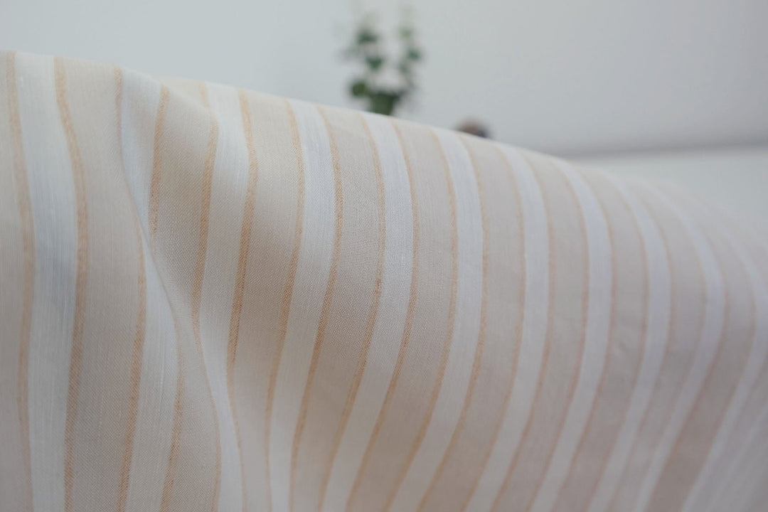 Linen Rayon Stretch Melange Stretch Fabric (6515) - The Linen Lab - Beige