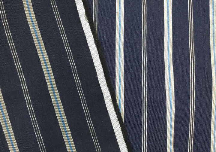 Linen Rayon Twill Fabric with Stripe Pattern, Subtle Glossy Effect 6809 6810 7154 - The Linen Lab - Ivory