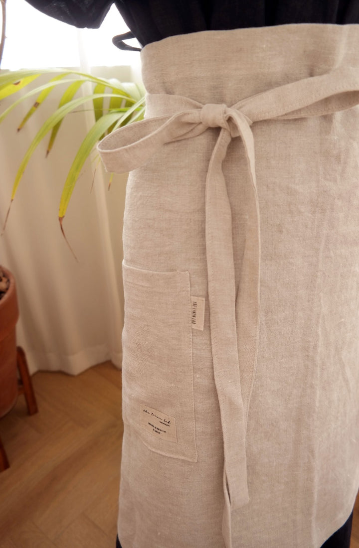 Linen Simple Half Apron - The Linen Lab - Natural