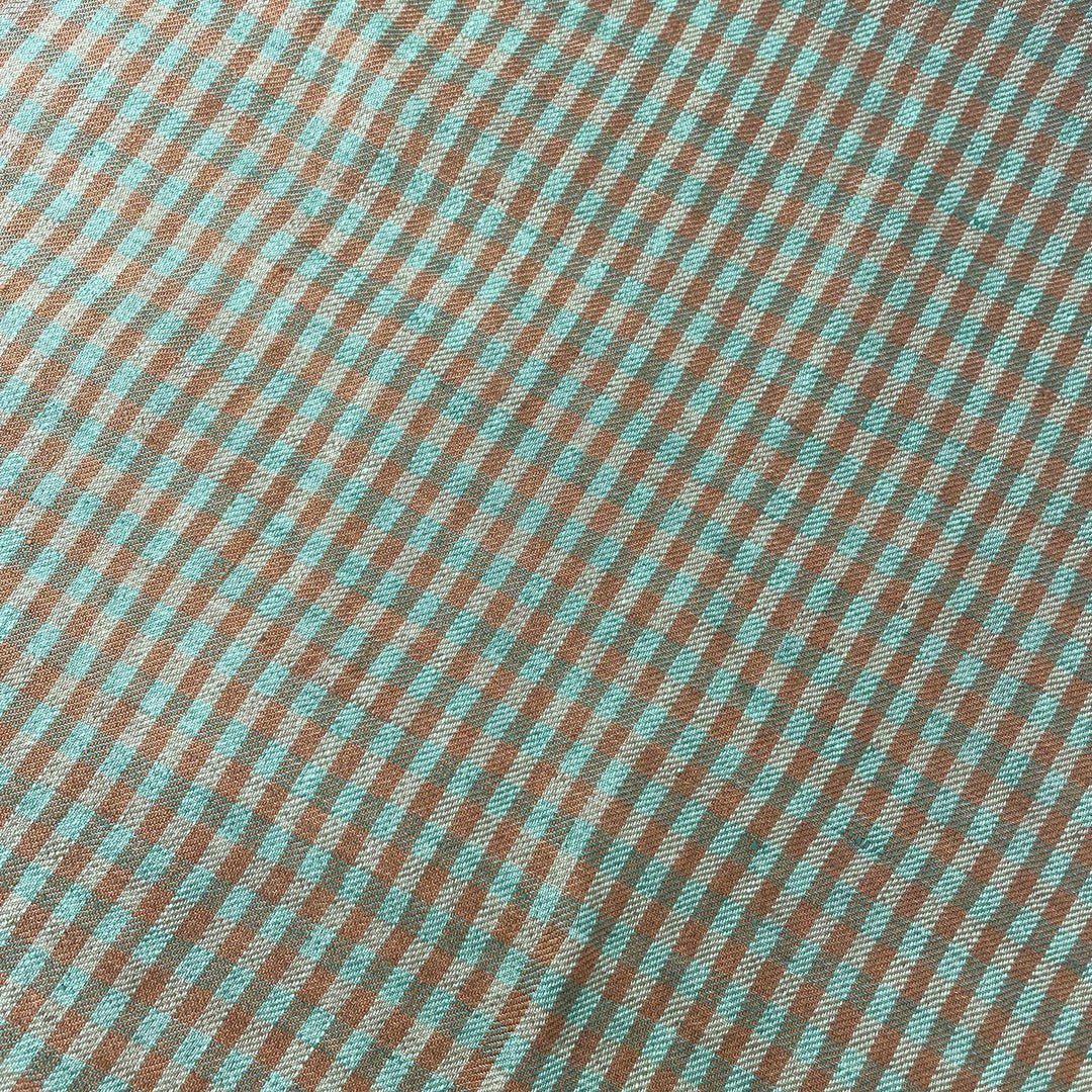 Linen Small Green Check Fabric 7568 7569 - The Linen Lab - D/green 7569