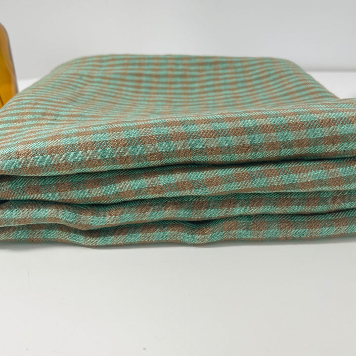 Linen Small Green Check Fabric 7568 7569 - The Linen Lab - D/green 7569