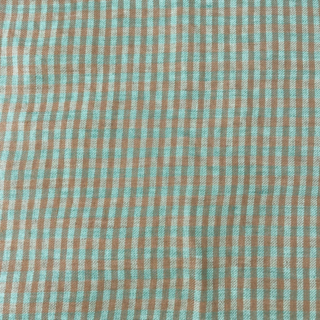 Linen Small Green Check Fabric 7568 7569 - The Linen Lab - D/green 7569
