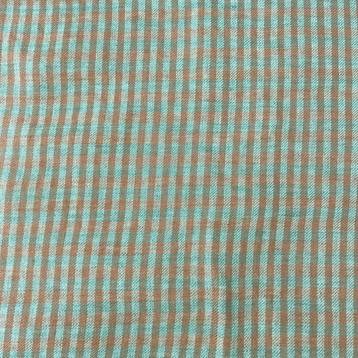 Linen Small Green Check Fabric 7568 7569 - The Linen Lab - D/green 7569