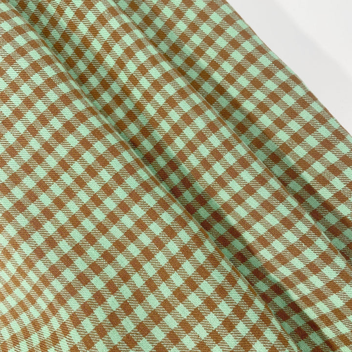 Linen Small Green Check Fabric 7568 7569 - The Linen Lab - Green 7568