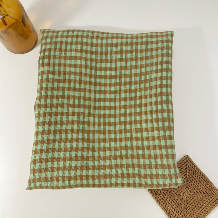 Linen Small Green Check Fabric 7568 7569 - The Linen Lab - Green 7568