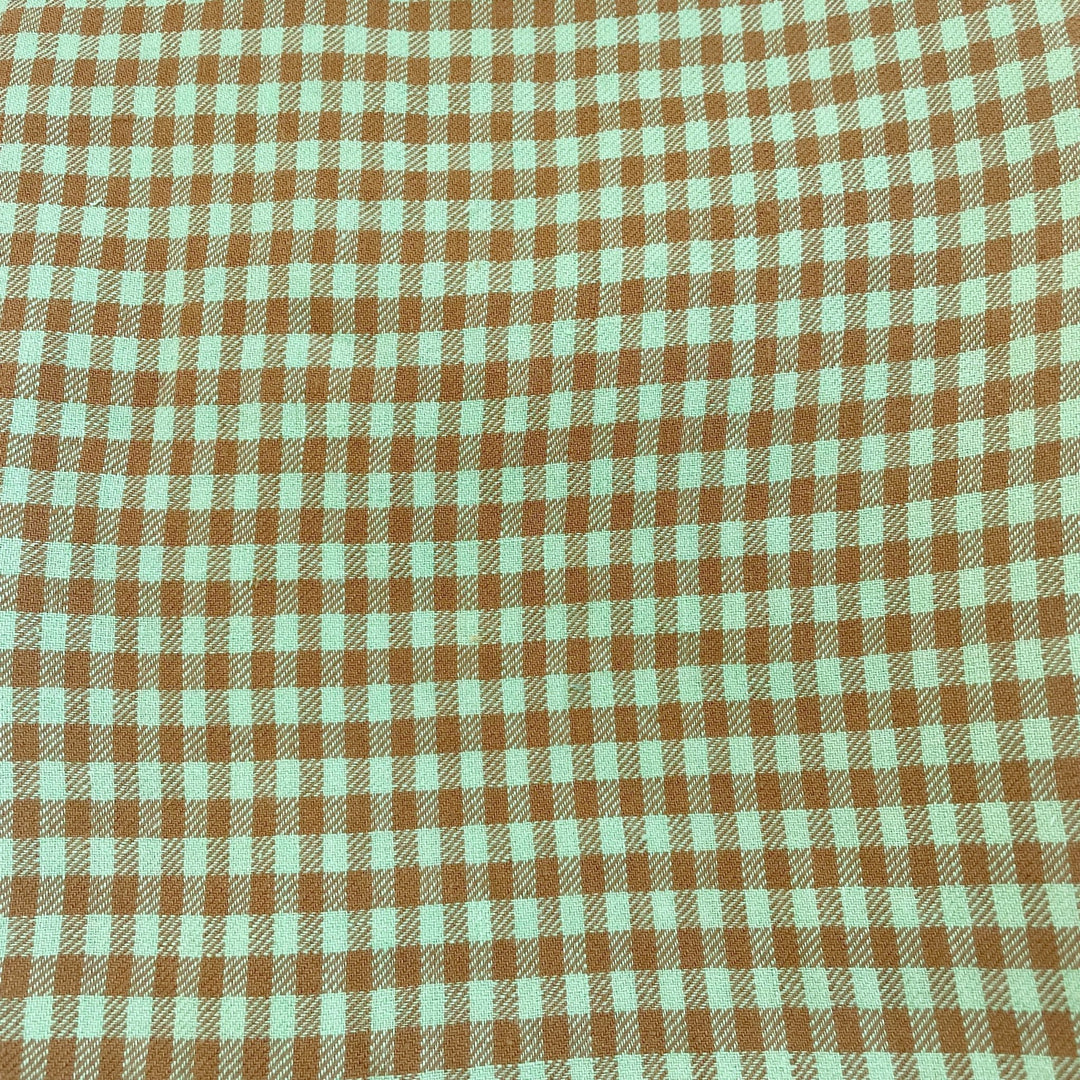 Linen Small Green Check Fabric 7568 7569 - The Linen Lab - Green 7568