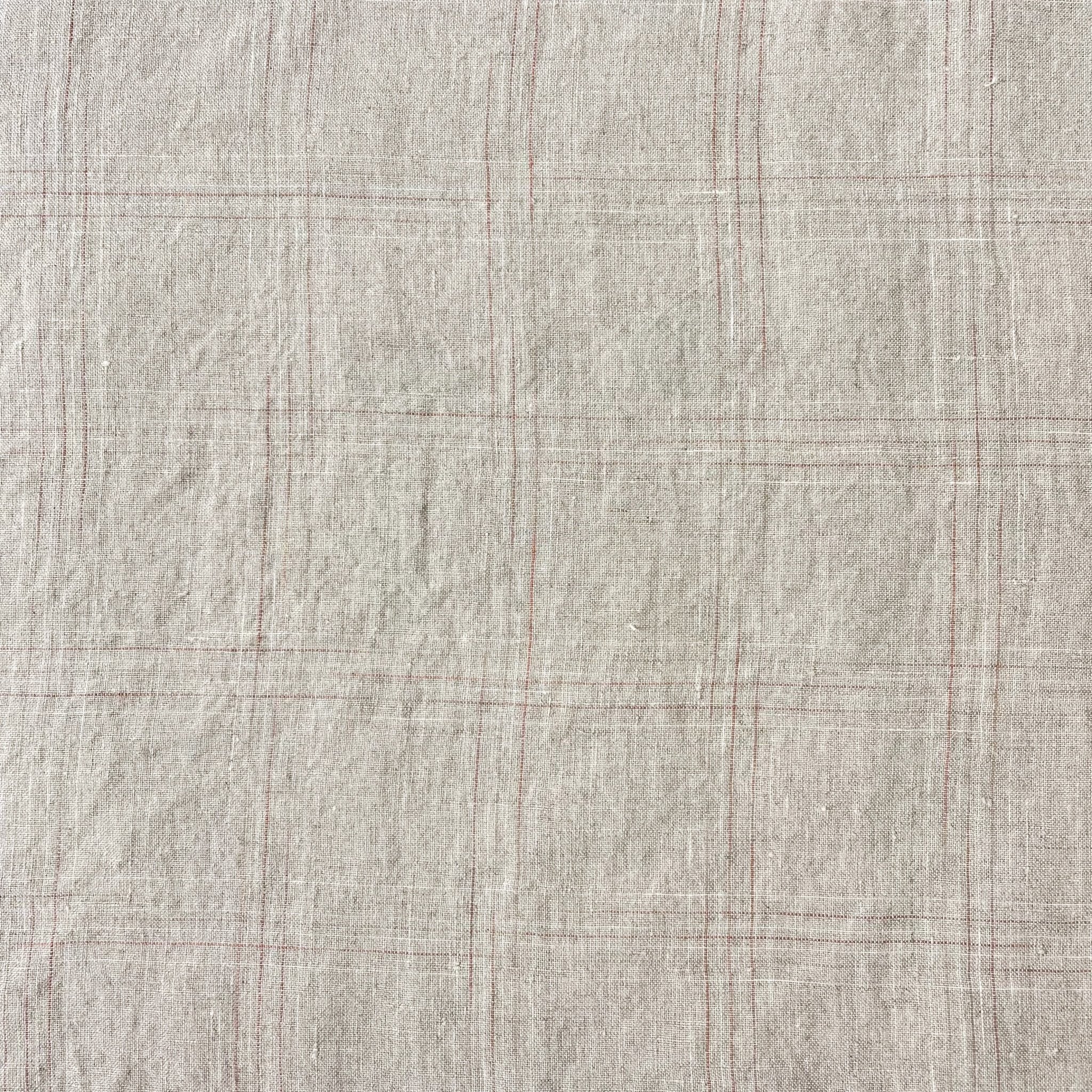 Linen Spaced Dyed Check Fabric 7347 - The Linen Lab - 7347 NATURAL