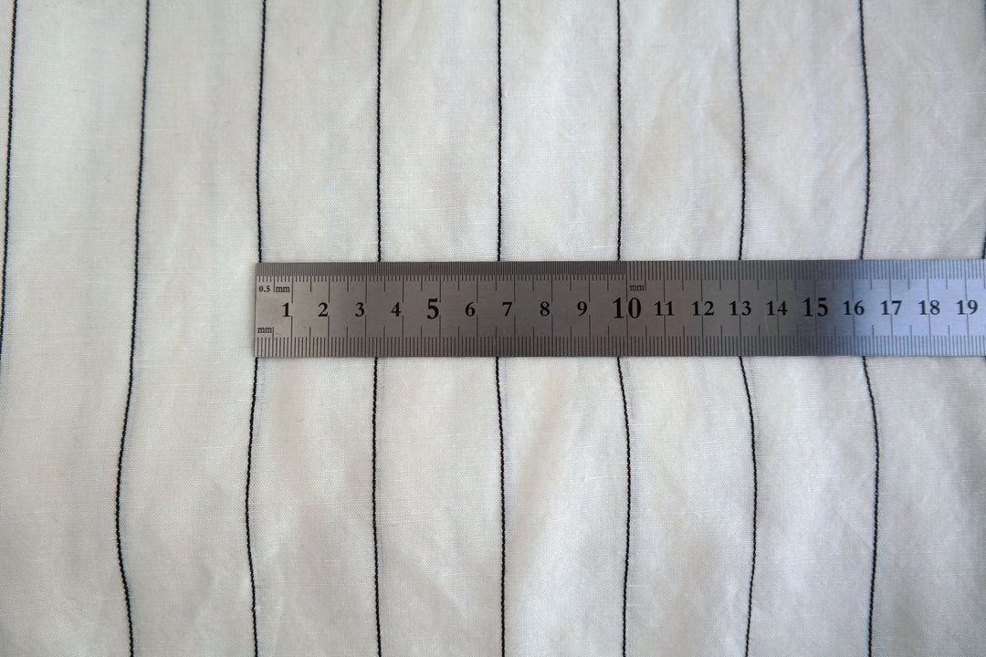 Linen Tencel Dobby Stripe Fabric 4617 - The Linen Lab - White ST 4617