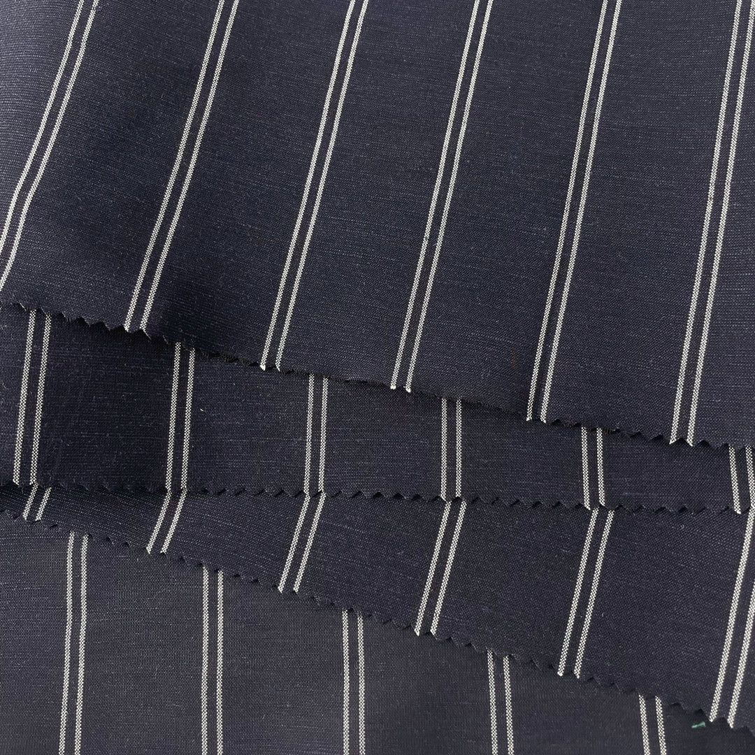 Linen Tencel Rayon Stripe Fabric 6942 - The Linen Lab - 6942
