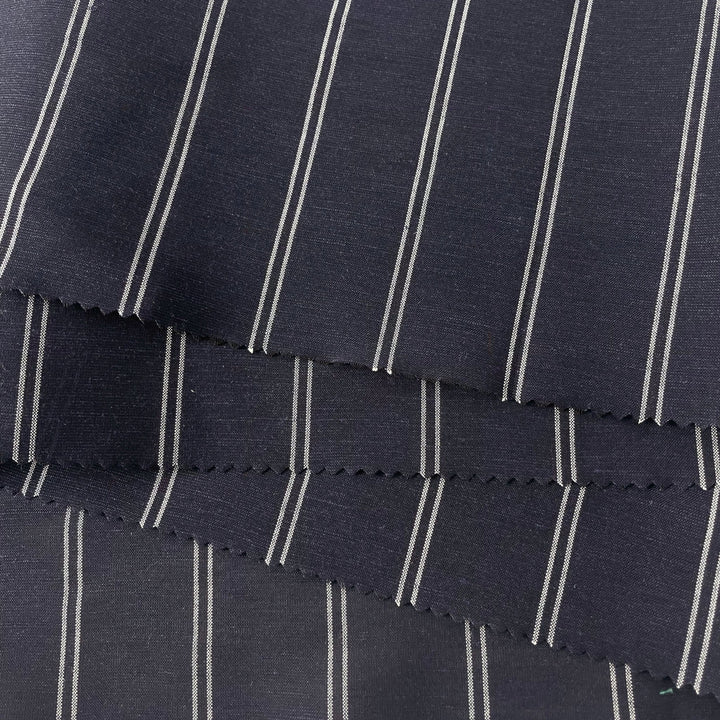 Linen Tencel Rayon Stripe Fabric 6942 - The Linen Lab - 6942