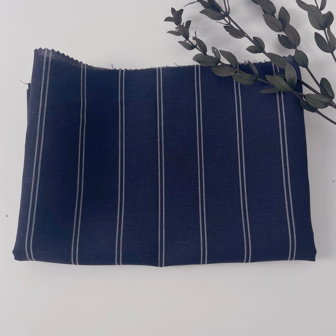 Linen Tencel Rayon Stripe Fabric 6942 - The Linen Lab - 6942