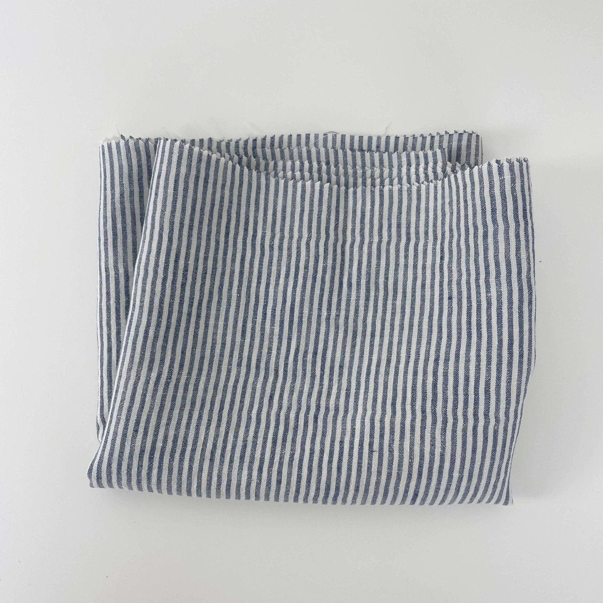 Linen Thin Stripe Fabric 6267 6495 6496 - The Linen Lab - Blue