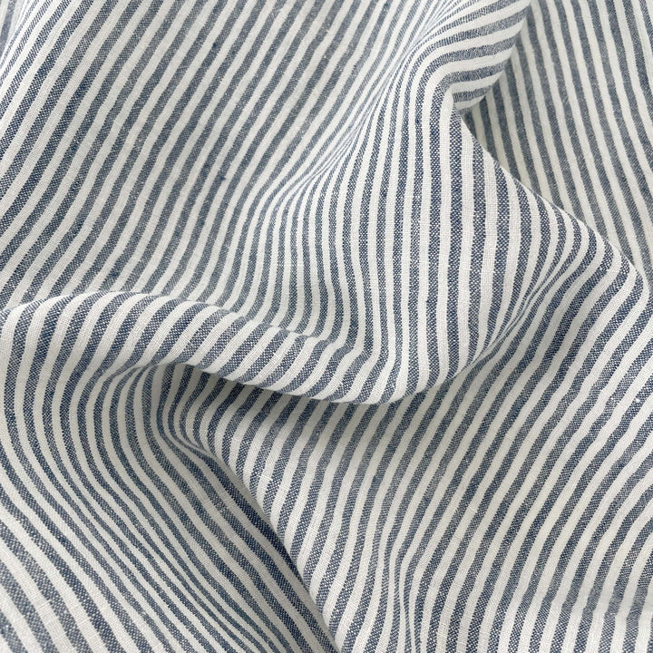 Linen Thin Stripe Fabric 6267 6495 6496 - The Linen Lab - Green