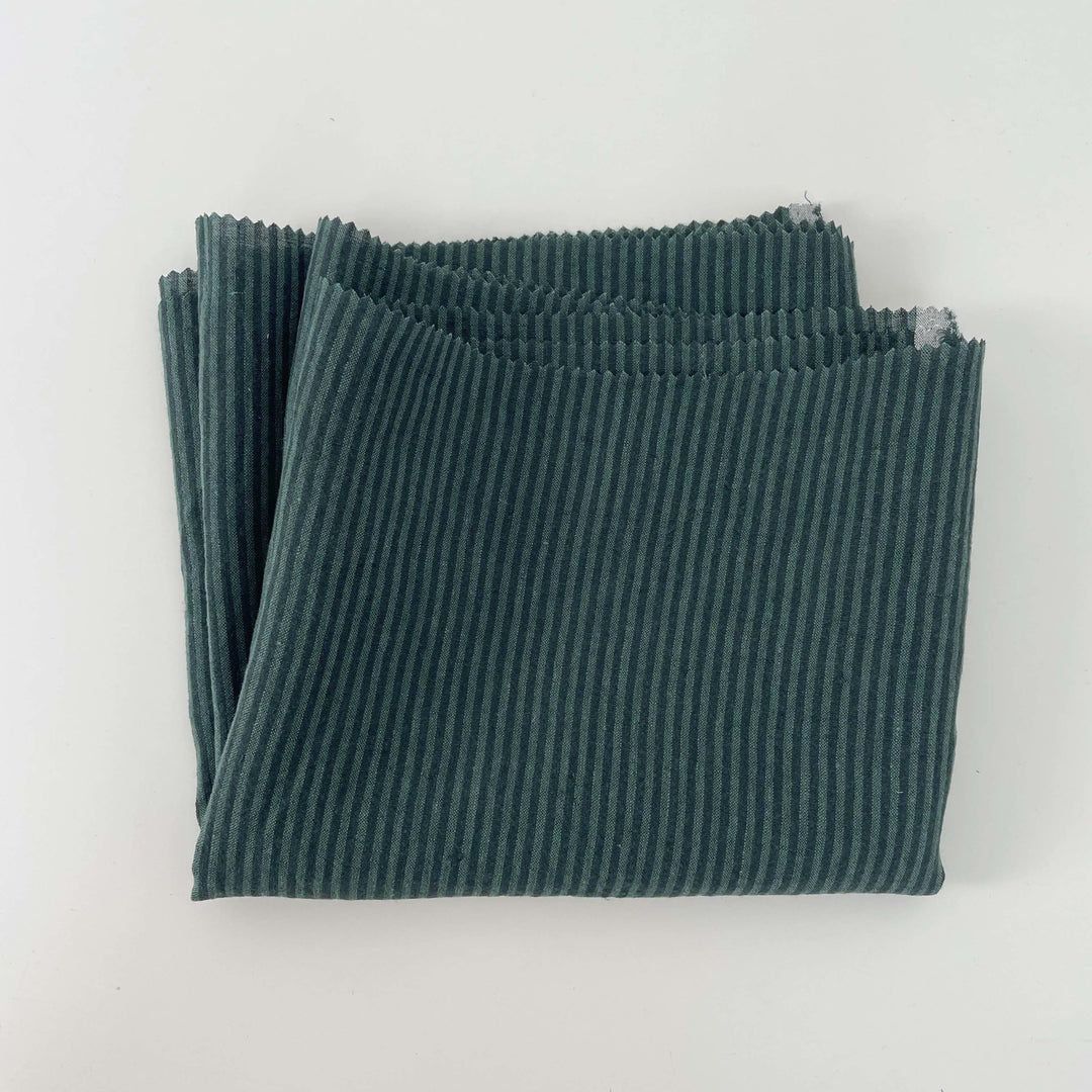 Linen Thin Stripe Fabric 6267 6495 6496 - The Linen Lab - Green