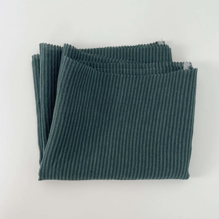 Linen Thin Stripe Fabric 6267 6495 6496 - The Linen Lab - Green