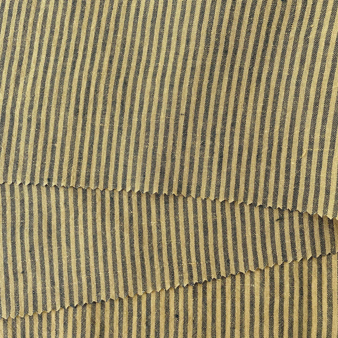 Linen Thin Stripe Fabric 6267 6495 6496 - The Linen Lab - Yellow