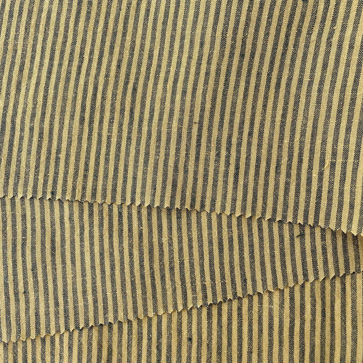 Linen Thin Stripe Fabric 6267 6495 6496 - The Linen Lab - Yellow