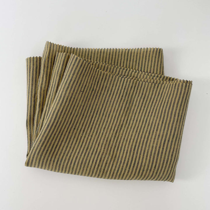 Linen Thin Stripe Fabric 6267 6495 6496 - The Linen Lab - Yellow