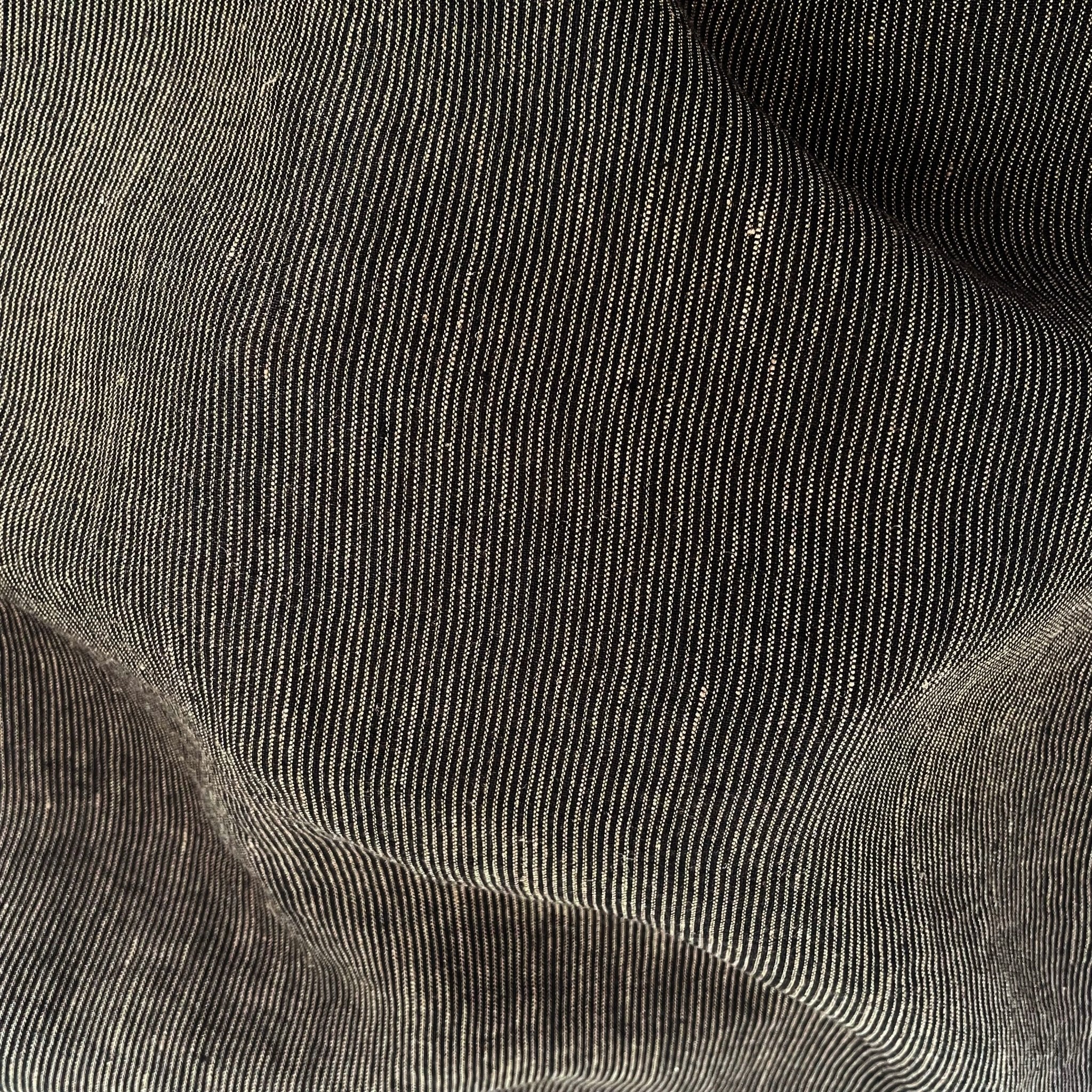 Linen Thin Stripe Fabric - The Linen Lab - Brown
