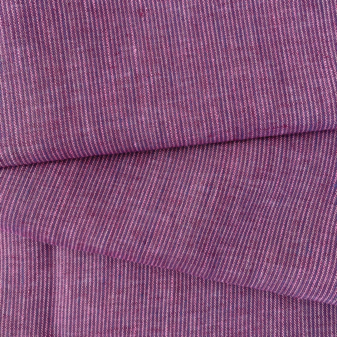 Linen Violet Stripe Fabric 6755 - The Linen Lab - Violet