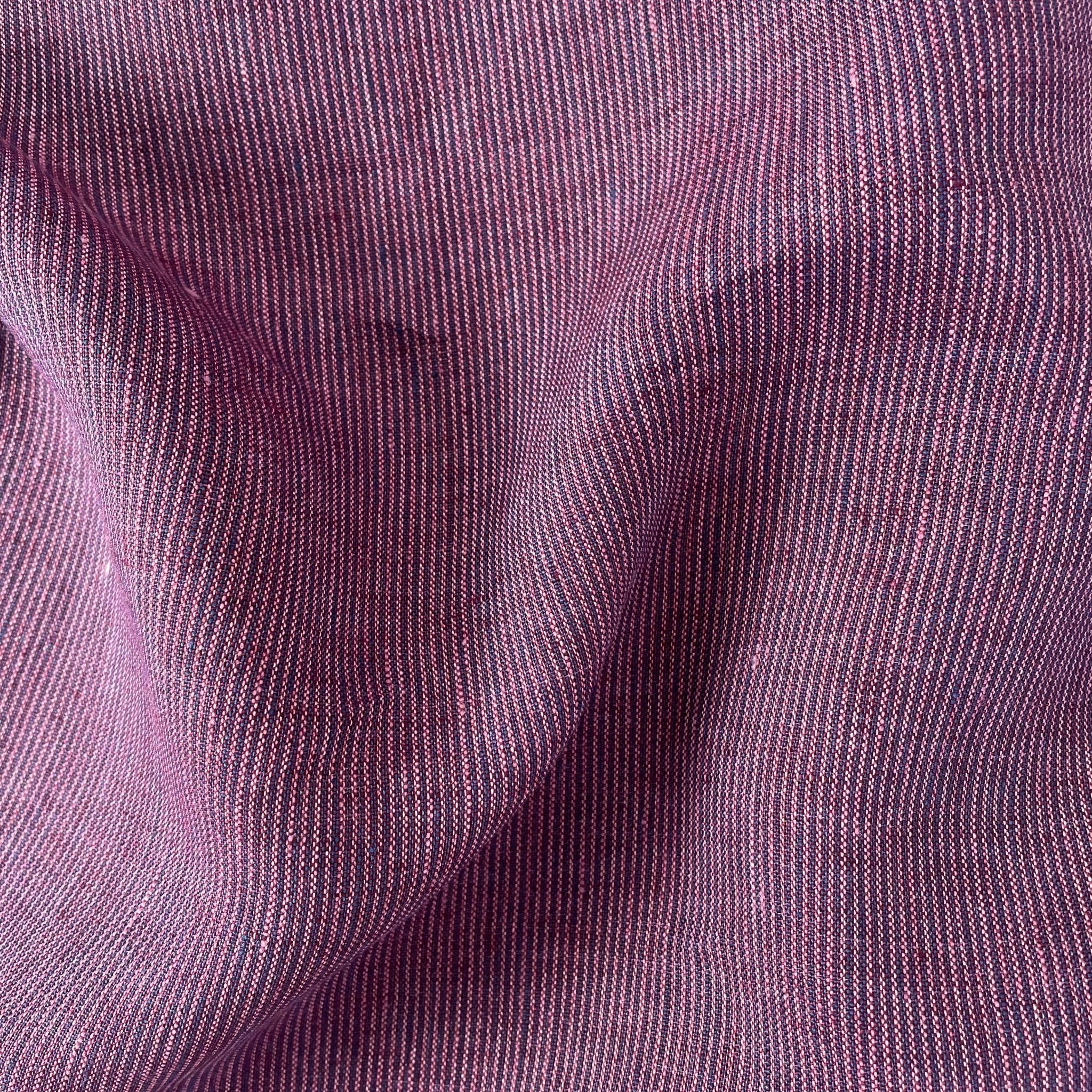 Linen Violet Stripe Fabric 6755 - The Linen Lab - Violet