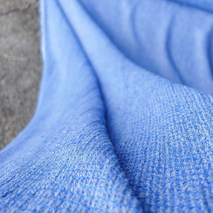 Linen Waffle Tweed Fabric - The Linen Lab - Light Blue