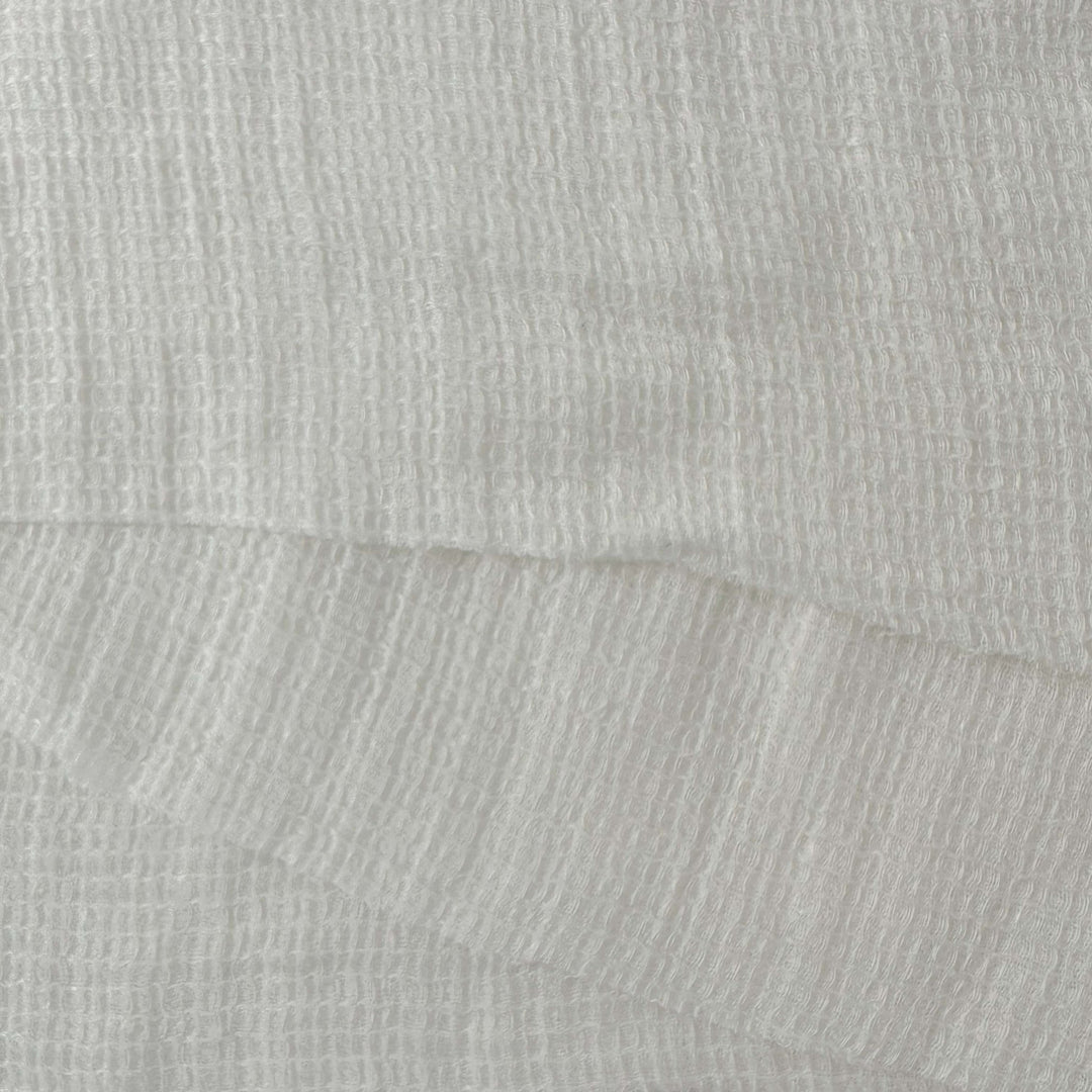 Linen Waffle Tweed Fabric 7349 7350 - The Linen Lab - White