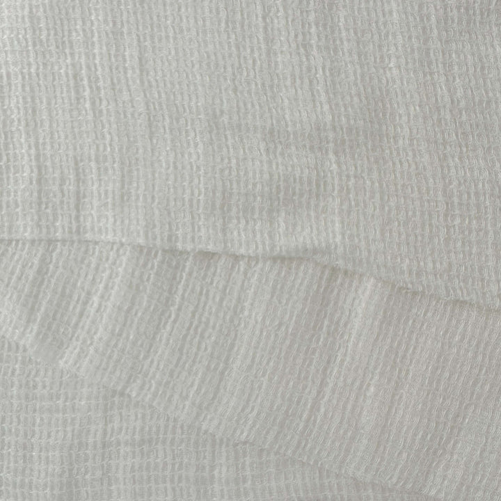 Linen Waffle Tweed Fabric 7349 7350 - The Linen Lab - White