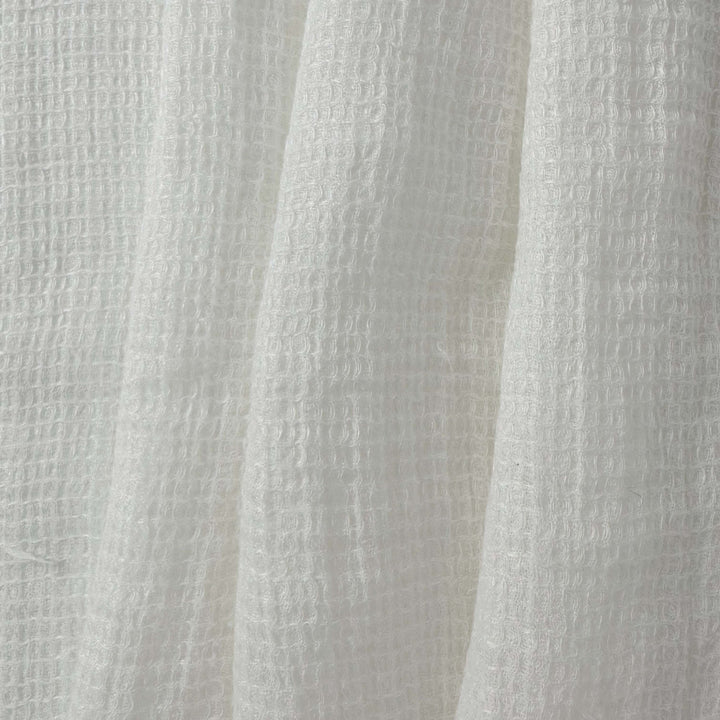 Linen Waffle Tweed Fabric 7349 7350 - The Linen Lab - White