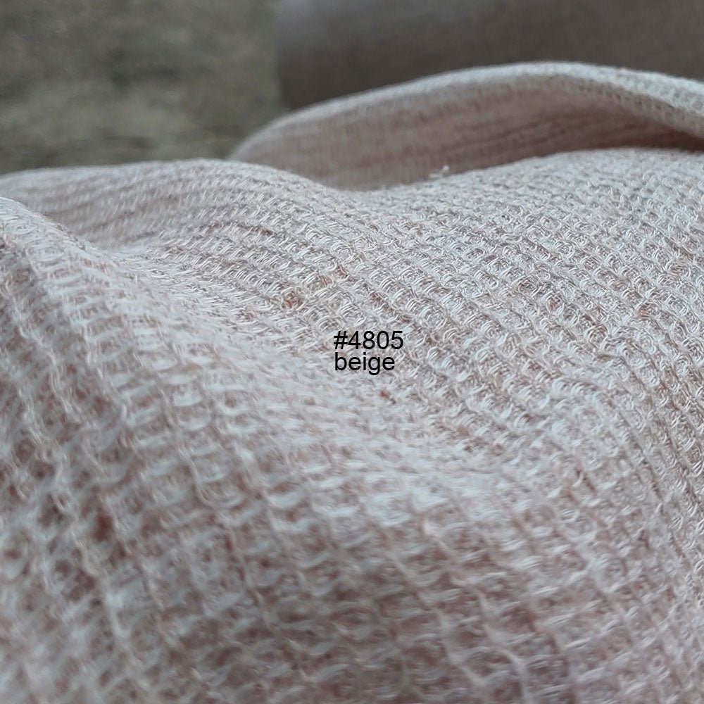 Linen Waffle Tweed Fabric - The Linen Lab - Beige