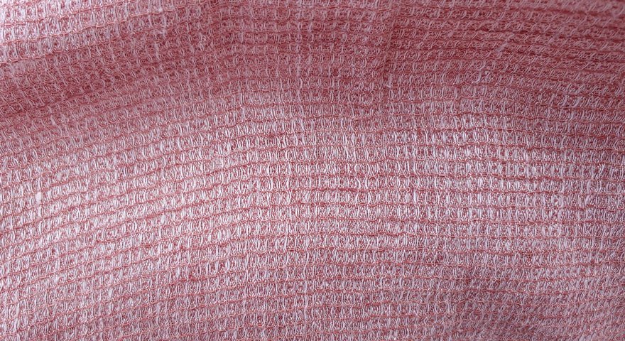 Linen Waffle Tweed Fabric - The Linen Lab - Light Blue
