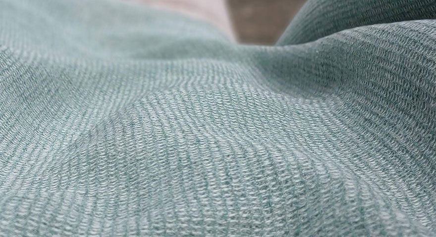 Linen Waffle Tweed Fabric - The Linen Lab - Green
