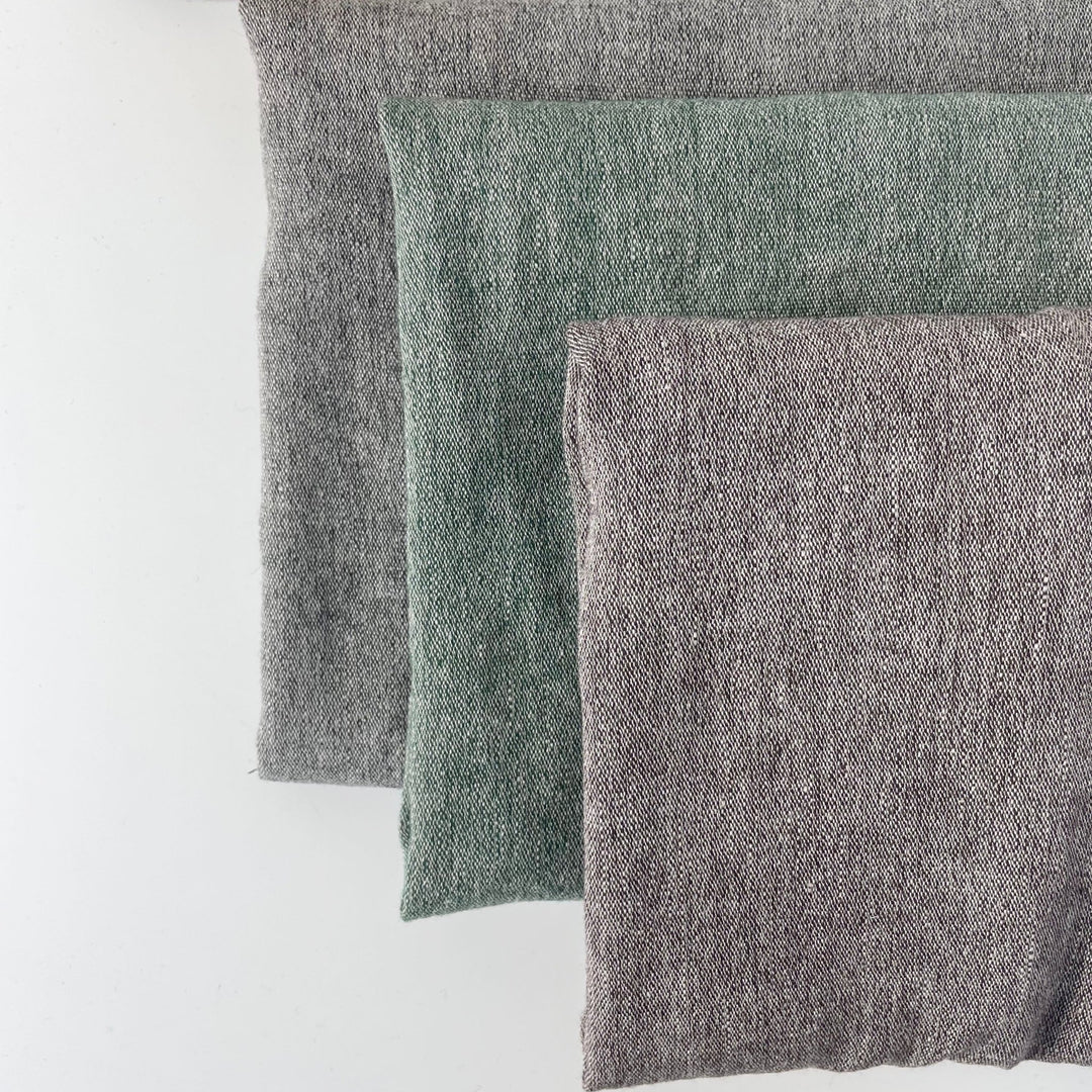 Linen Wool Fabric 6105 6106 6107 - The Linen Lab - Grey