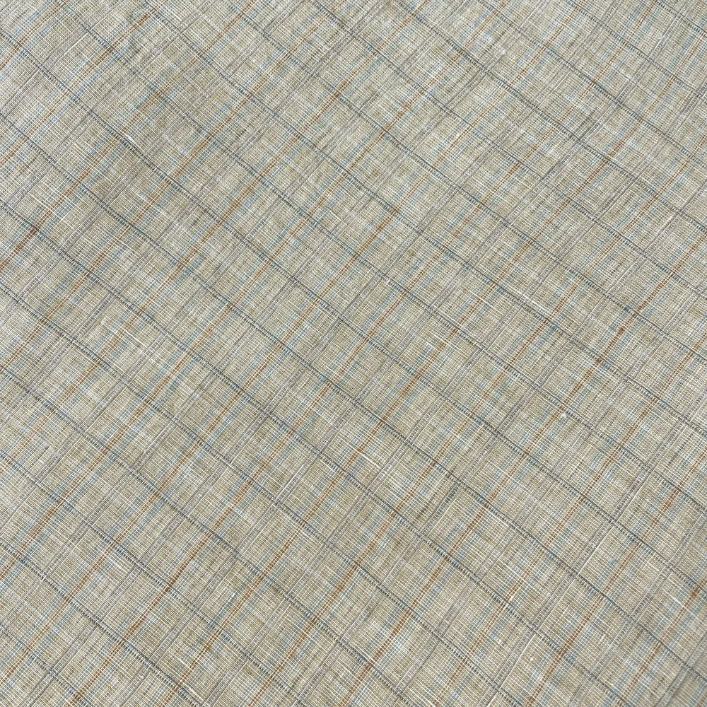 Linen Yellow small check 7364 - The Linen Lab - Beige